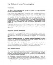 User Guidance for Entry of Forecasting Data